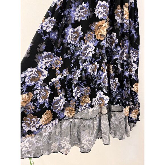 Anthropologie Womens Floral Asymmetrical Maxi Dress Boho, cottagecore grandmacor - Picture 5 of 13